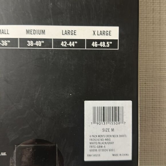 FRYE Black Gray White 4 Pack Short Sleeve Crewneck Cotton Blend Tee - Picture 8 of 11